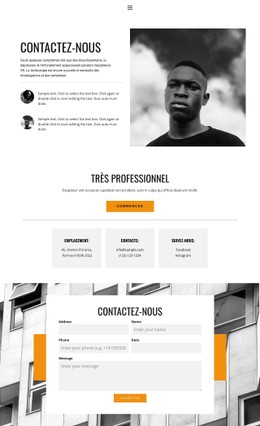 Page Web Pour Contacts Pour Visite