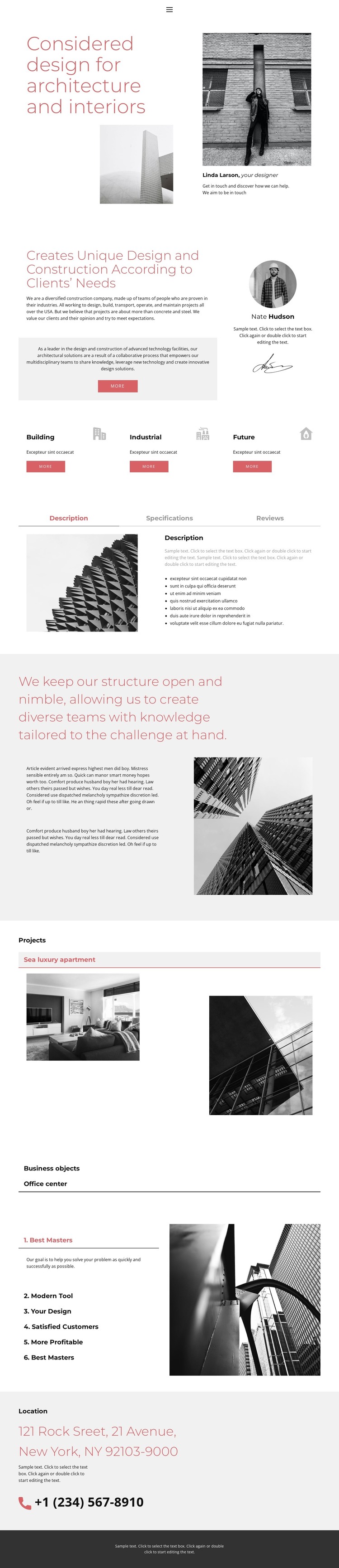 Design during construction HTML Template