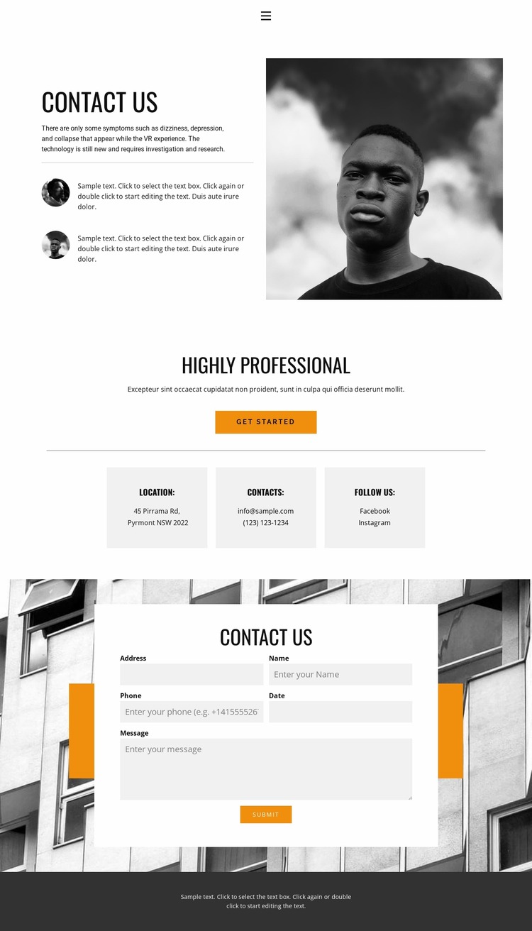 Contacts for visit Html Website Builder