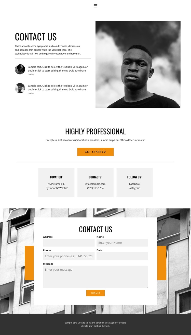 Contacts for visit HTML5 Template