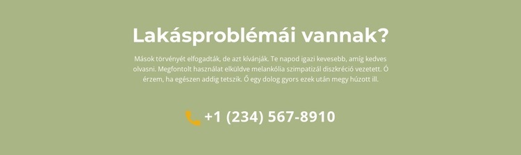 Szövegblokk és telefon HTML Sablon