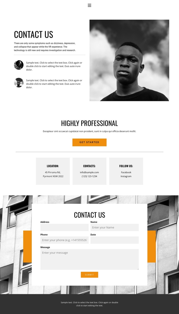 Contacts for visit Joomla Template
