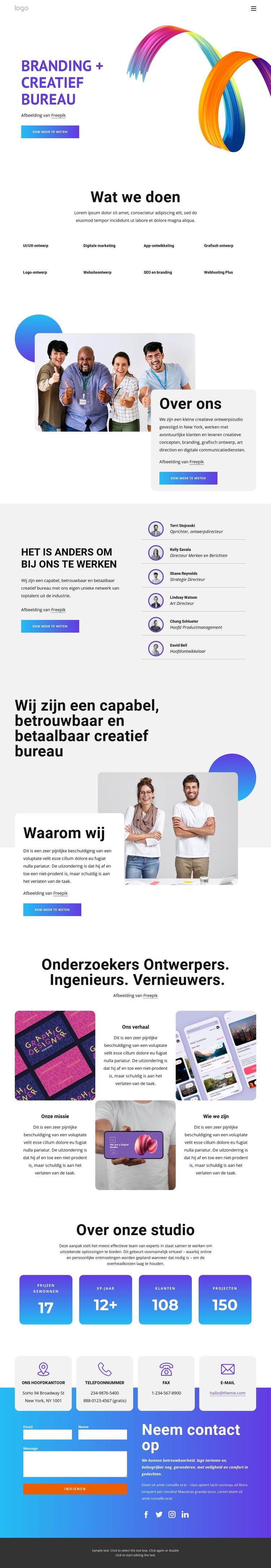 Wij creëren impactvolle apps, branding en websites CSS-sjabloon