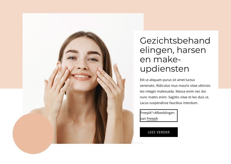 Regenereer huid en lichaam Website mockup