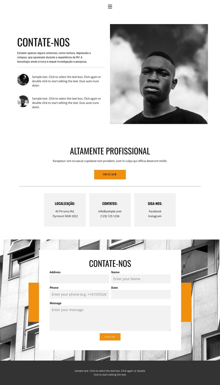 Contactos para visita Template CSS