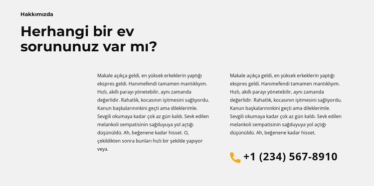 İnşaatla ilgili metin HTML Şablonu