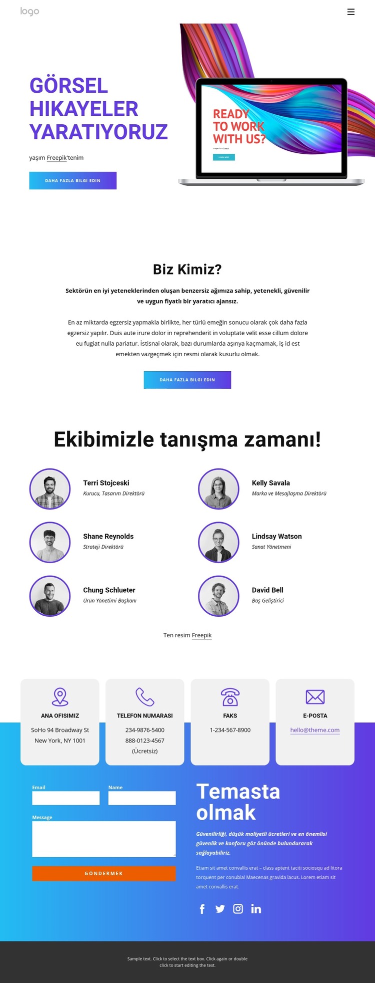 Görsel hikayeler yaratıyoruz HTML Şablonu