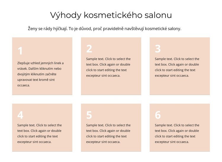 Výhody kosmetického salonu Šablona CSS