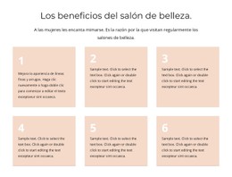 Menú CSS Para Los Beneficios Del Salón De Belleza.