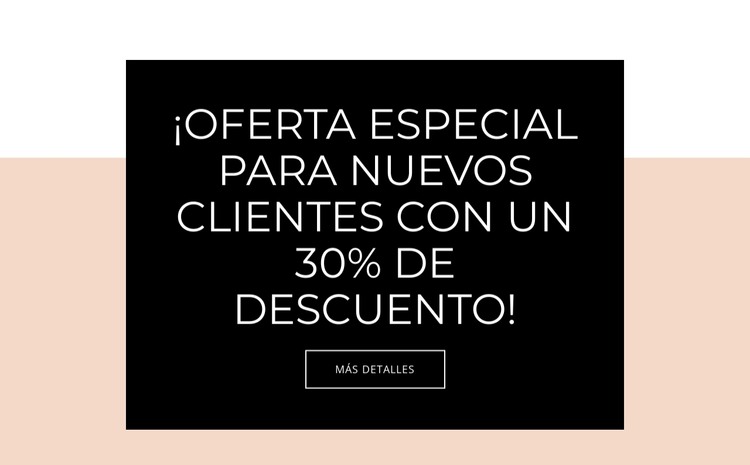 Oferta especial para nuevos clientes. Plantilla HTML