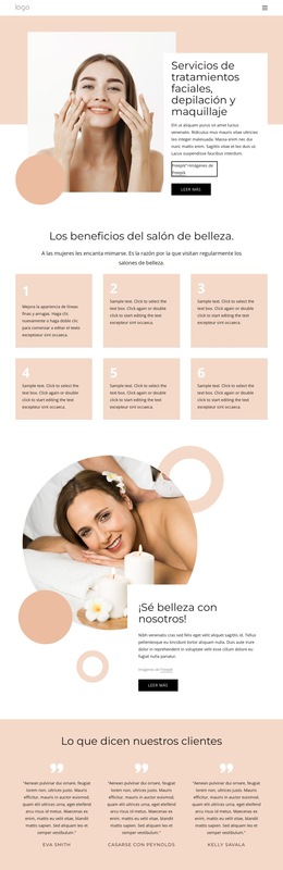 Servicios De Tratamientos Faciales, Depilación Y Maquillaje.: Plantilla De Sitio Web Sencilla