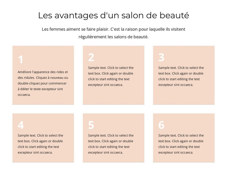 Les avantages d'un salon de beauté Modèle CSS