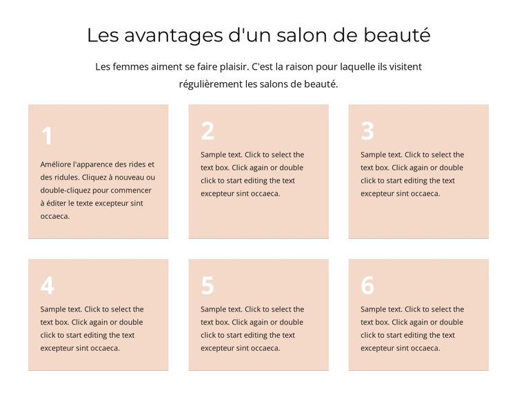 Les avantages d'un salon de beauté Modèle de site Web