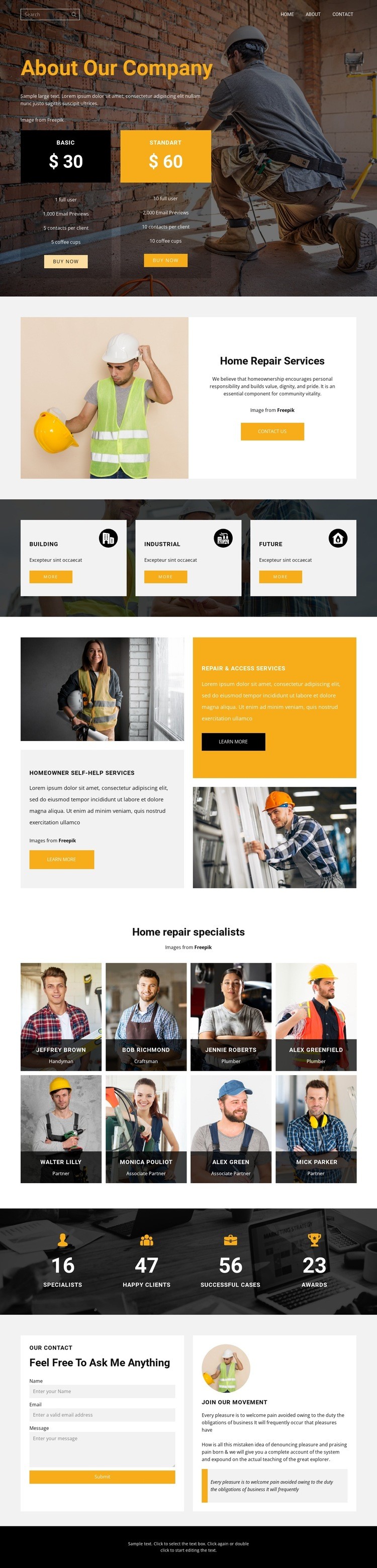 We will build a better home Homepage Design