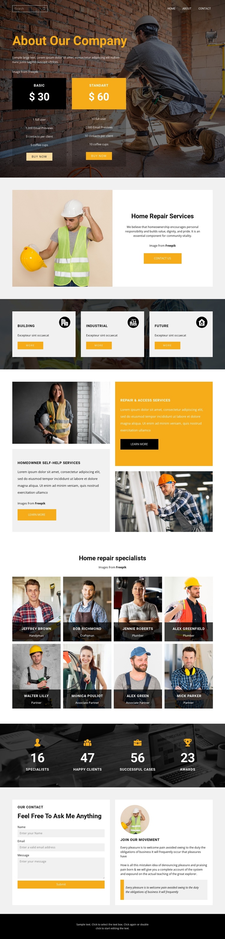 We will build a better home One Page Template