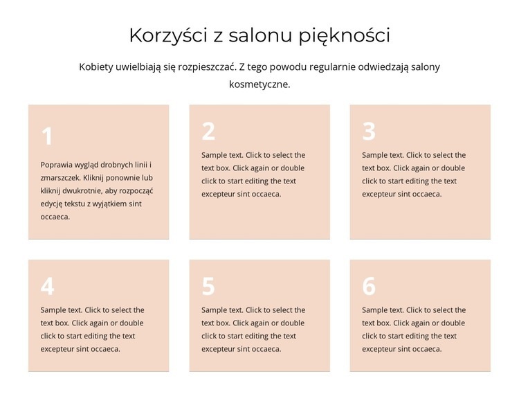 Korzyści z salonu kosmetycznego Projekt strony internetowej