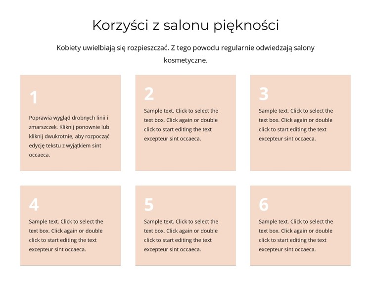 Korzyści z salonu kosmetycznego Szablon CSS