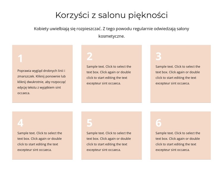 Korzyści z salonu kosmetycznego Szablon HTML