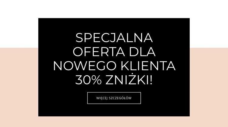 Specjalna oferta dla nowych klientów Szablon jednej strony