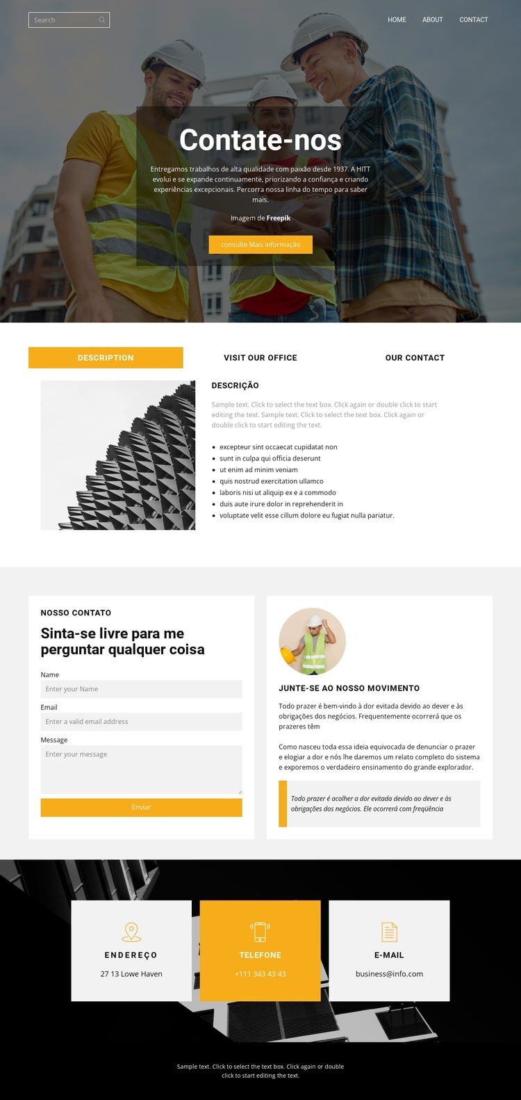 Cálculos de pedidos Modelos de construtor de sites