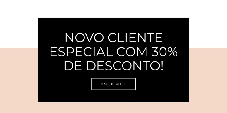 Oferta especial para novos clientes Design do site