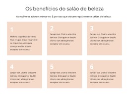 Menu CSS Para Os Benefícios Do Salão De Beleza