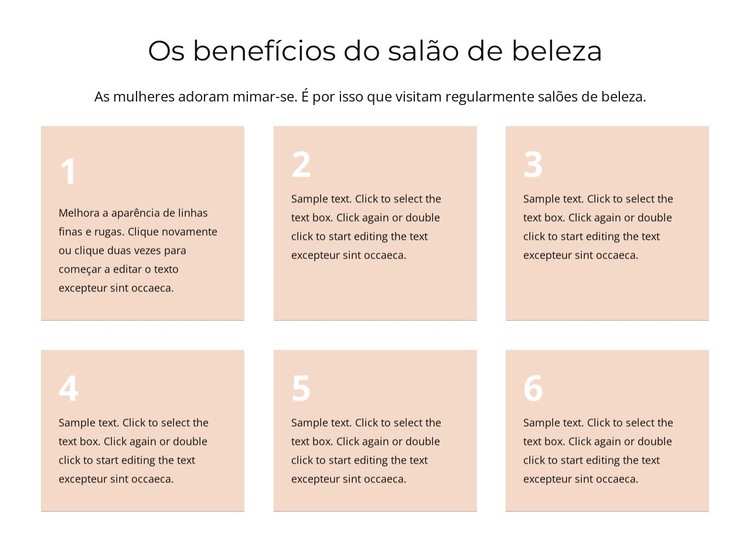 Os benefícios do salão de beleza Modelo HTML