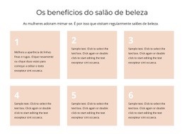 Os Benefícios Do Salão De Beleza - Modelo HTML5 Criativo Multiuso