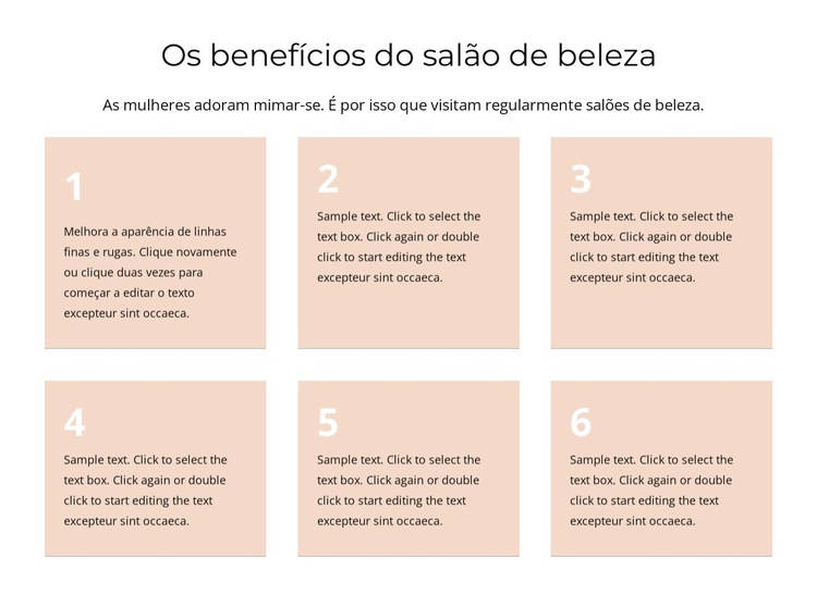 Os benefícios do salão de beleza Modelo de site