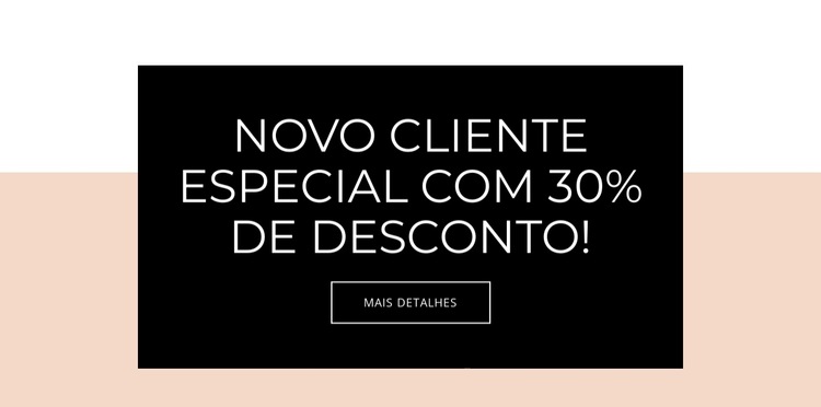 Oferta especial para novos clientes Modelo de site