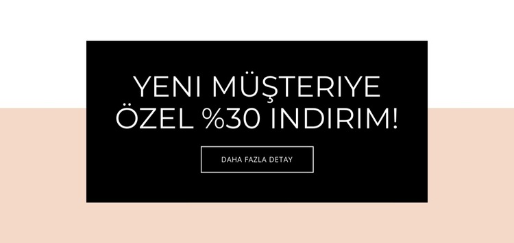 Yeni müşteriler için özel teklif Web Sitesi Şablonu