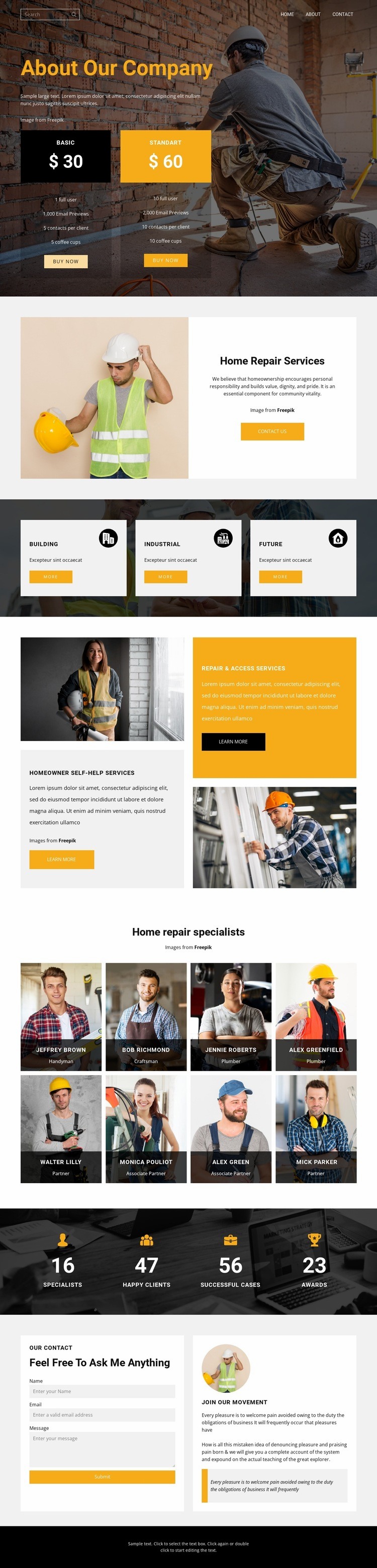 We will build a better home Web Page Design