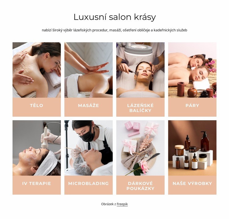 Luxusní salon krásy Šablona webové stránky