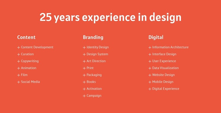 25 years experience in design CSS Template