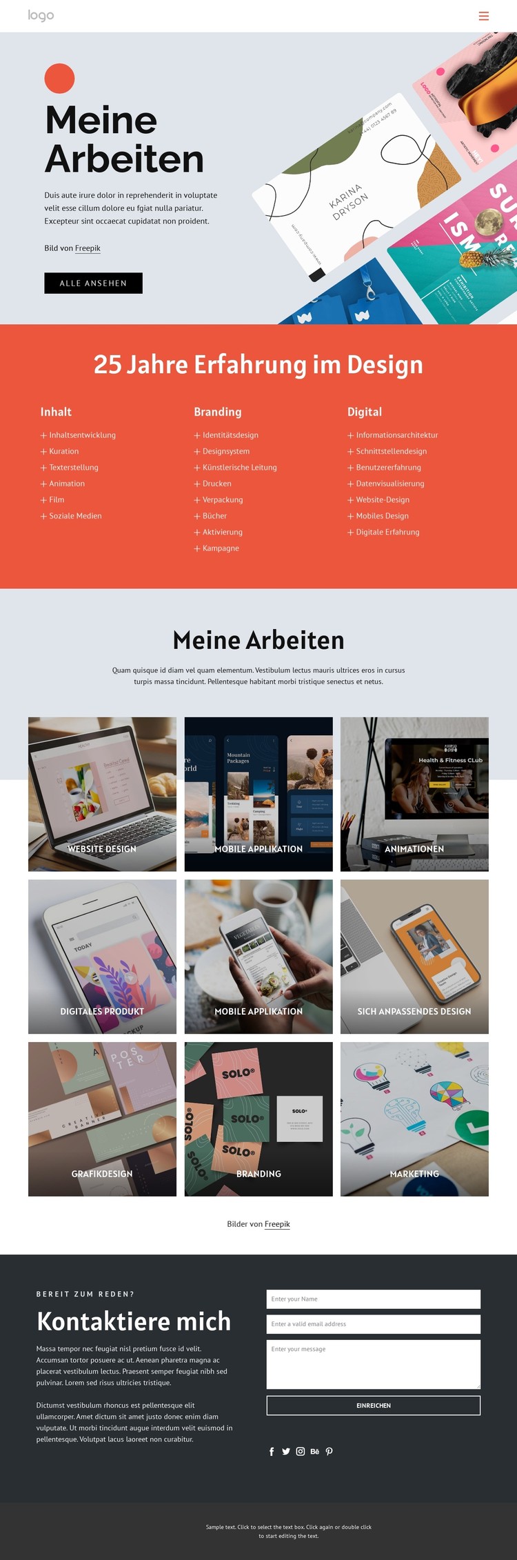 Kreatives Entwicklerportfolio CSS-Vorlage