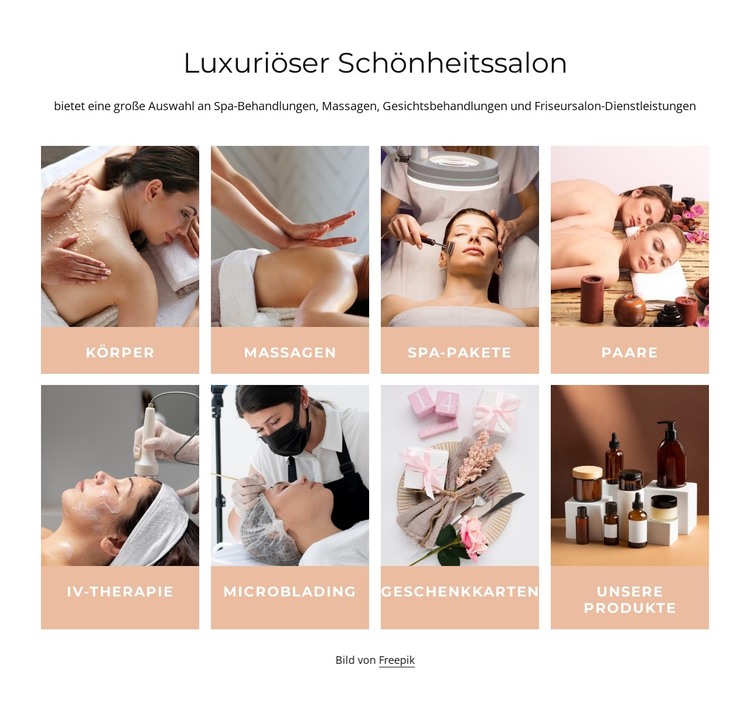 Luxuriöser Schönheitssalon HTML-Vorlage