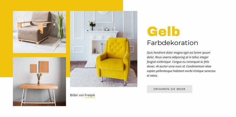 Gelbe Farbe Dekorieren Website design