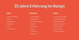 25 Jahre Erfahrung Im Design - Kostenlose Website-Vorlage