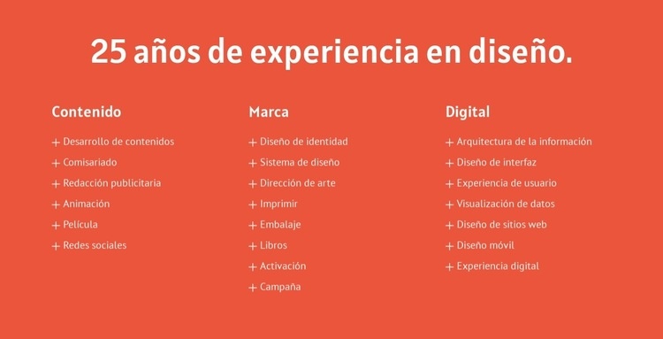 25 años de experiencia en diseño. Diseño de páginas web