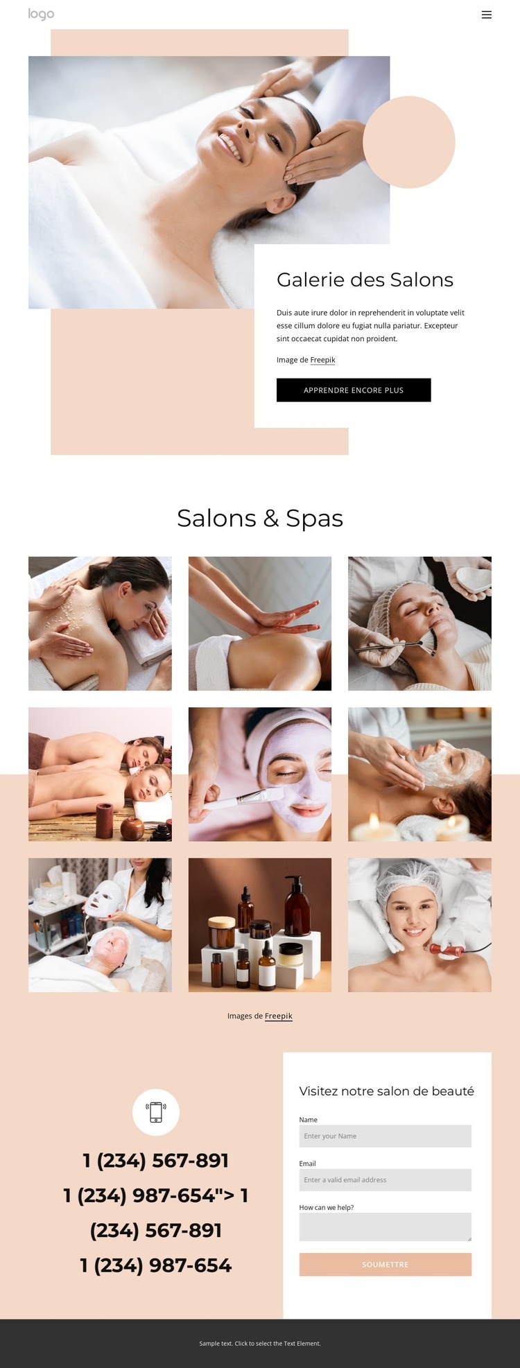 Galerie de salon de beauté Créateur de site Web HTML