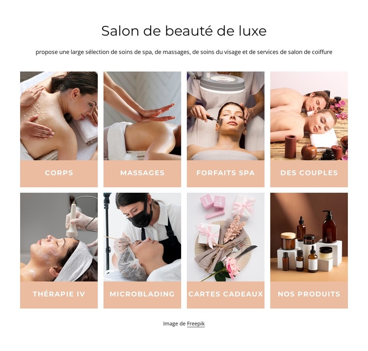 Salon de beauté de luxe Modèle de site Web