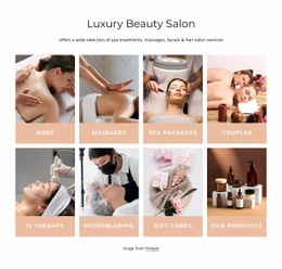 Homepage Design For Luxury Beauty Salon