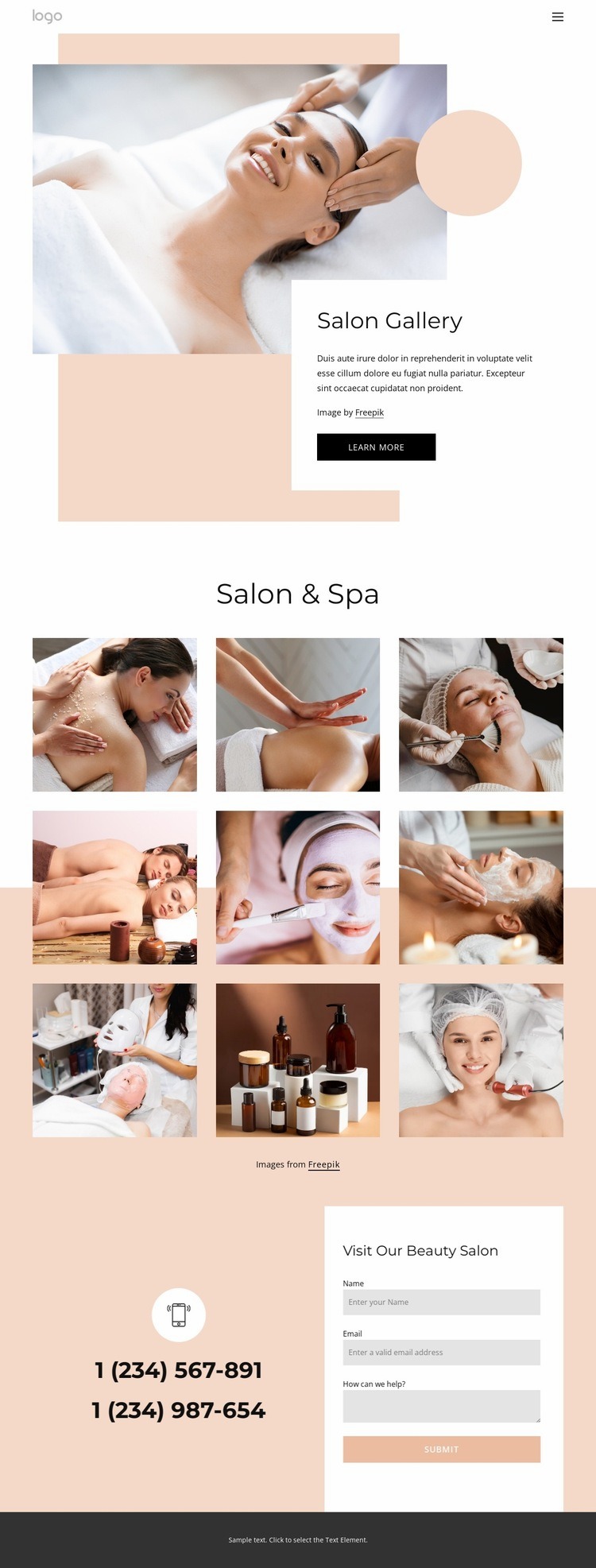 Beauty salon gallery Homepage Design