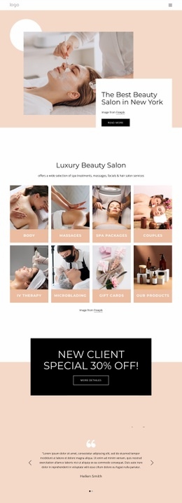 The Best Beauty Salon In NYC Basic Html Template With CSS