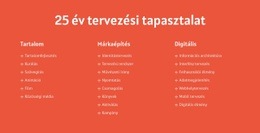 25 Év Tervezési Tapasztalat Céloldal Sablon