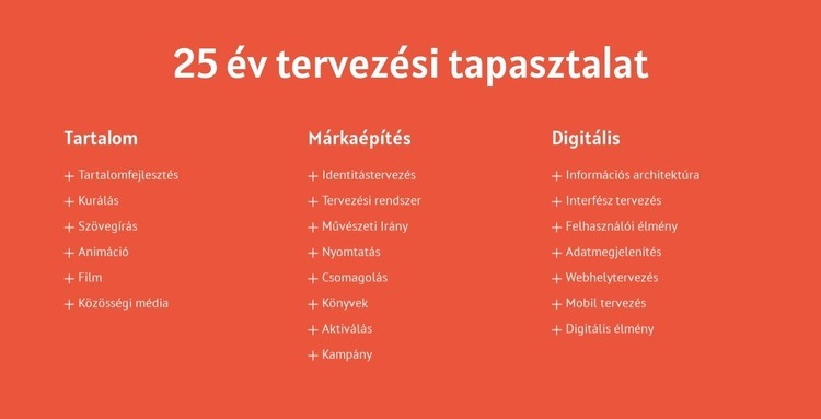 25 év tervezési tapasztalat CSS sablon