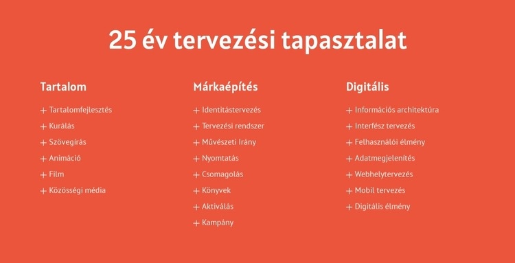 25 év tervezési tapasztalat Sablon