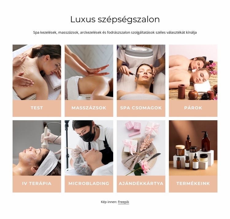Luxus szépségszalon Weboldal sablon