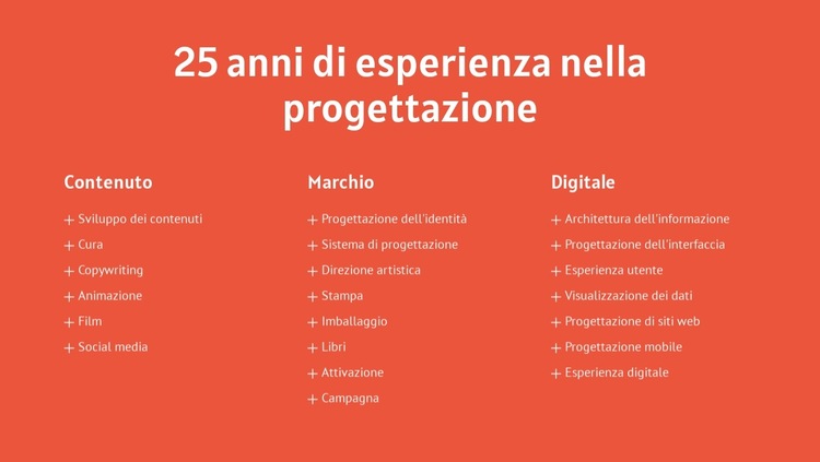 25 anni di esperienza nella progettazione Modello di sito Web