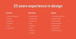 25 Years Experience In Design - Premium Joomla Template